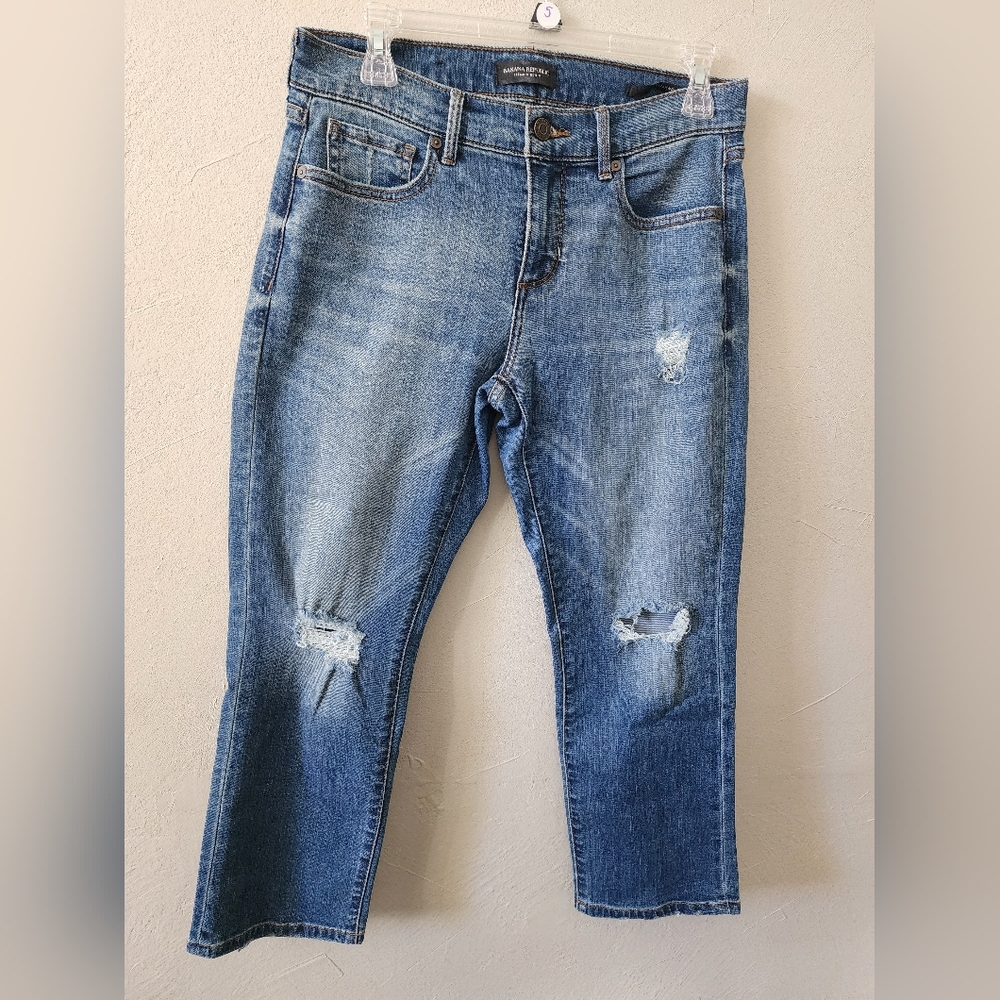 Banana Republic Girlfriend Blue Distressed Jeans